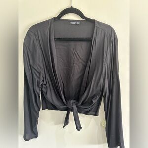 Nasty Gal Flowy Black Crop (Never Worn)